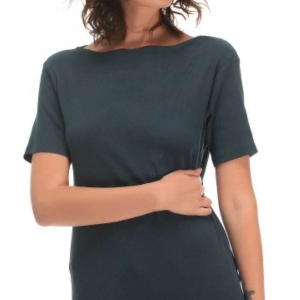 Zara Green Ribbed Knit Top